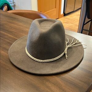 Stylish Green Fedora Hat with Braided Band